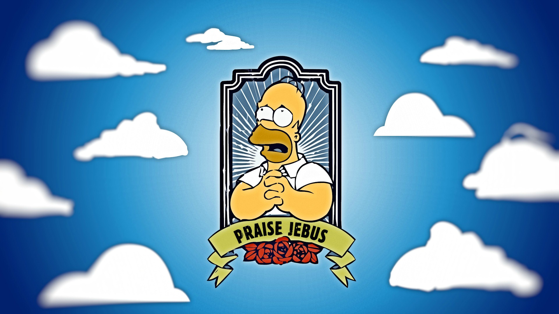 Homer Simpson Praise Jebus